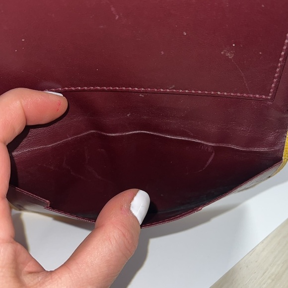 Neiman Marcus Pebble Croc Embossed Leather Long Bifold Checkbook Cover Wallet - Picture 3 of 7